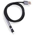 Braided Rotary MicroUSB Kaapeli & Jalusta - 1m