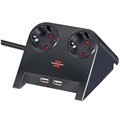 Brennenstuhl Desktop-Power USB Laturi 2x AC Pistorasialla - Musta