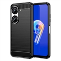 Asus Zenfone 10 Harjattu TPU Suojakuori - Hiilikuitu