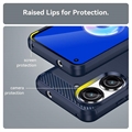 Asus Zenfone 10 Harjattu TPU Suojakuori - Hiilikuitu - Sininen