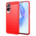 Honor 90 Lite/X50i Harjattu TPU Suojakuori - Hiilikuitu