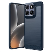 Motorola Edge 70 Fusion/70 Fusion+ Harjattu TPU Suojakuori - Hiilikuitu - sininen