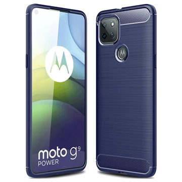 Motorola Moto G9 Power Harjattu TPU Suojakuori - Hiilikuitu