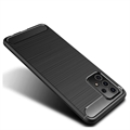 Samsung Galaxy A52 5G/A52s 5G Harjattu TPU Suojakuori - Hiilikuitu - Musta