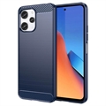 Xiaomi Redmi 12 Harjattu TPU Suojakuori - Hiilikuitu - Sininen