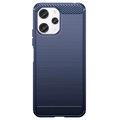 Xiaomi Redmi 12 Harjattu TPU Suojakuori - Hiilikuitu - Sininen