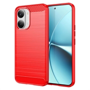 Xiaomi Redmi Turbo 5 Max/Poco X8 Pro Max Harjattu TPU Suojakuori - Hiilikuitu - punainen