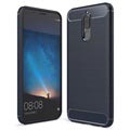 Huawei Mate 10 Lite Harjattu TPU Suojakuori - Hiilikuitu - Tummansininen