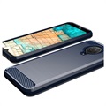 Nokia G10/G20 Harjattu TPU Suojakuori - Hiilikuitu - Sininen