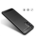 Samsung Galaxy M52 5G Harjattu TPU Suojakuori - Hiilikuitu - Musta