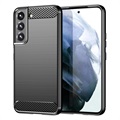 Samsung Galaxy S22 5G Harjattu TPU Suojakuori - Hiilikuitu - Musta