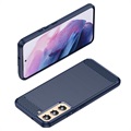 Samsung Galaxy S22 5G Harjattu TPU Suojakuori - Hiilikuitu - Sininen