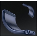 Sony Xperia 1 V Harjattu TPU Suojakuori - Hiilikuitu - Sininen