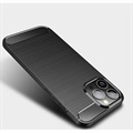 iPhone 13 Pro Max Harjattu TPU Suojakuori - Hiilikuitu - Musta