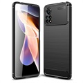 Xiaomi Poco X4 Pro 5G Harjattu TPU Suojakuori - Hiilikuitu - Musta