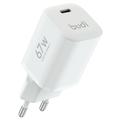 Budi AC310EW 67W GaN USB-C -pikalaturi, Power Delivery -tuki - valkoinen