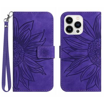 Sunflower Sarja iPhone 14 Pro Max Lompakkokotelo - Violetti