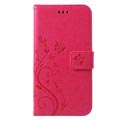 iPhone XR Lompakkokotelo - Perhonen - Kuuma Pinkki