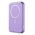 C10 Kannettava 15W magneettinen langaton tehopankki 5000mAh - violetti