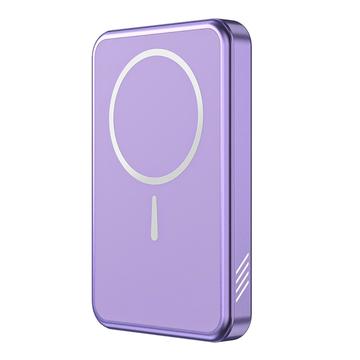 C10 Kannettava 15W magneettinen langaton tehopankki 5000mAh - violetti