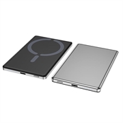 C22 magneettinen langaton varavirtalähde, 5000mAh, 20W:n USB-C-pikalataus - hopea