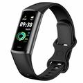 C68 1.1 "Smart Bracelet Slim Fitness-kello, jossa on sykkeen terveysseuranta - musta