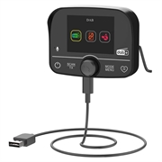 C9-auton DAB+-digitaaliradiovastaanotin - Bluetooth 5.0, kosketusnäyttö, USB-C, FM-lähetin ja AUX-ulostulo - musta