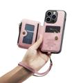 Caseme C20 Vetoketjullinen Tasku iPhone 14 Pro Max Hybridikotelo - Pinkki