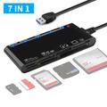 CR7 USB 3.0 monitoimikortinlukija - CF/SD/MS/TF-kortit - Musta