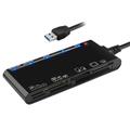 CR7 USB 3.0 monitoimikortinlukija - CF/SD/MS/TF-kortit - Musta