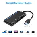 CR7 USB 3.0 monitoimikortinlukija - CF/SD/MS/TF-kortit - Musta