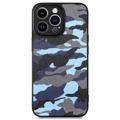 Camouflage Sarja iPhone 14 Pro Hybridikotelo - Sininen