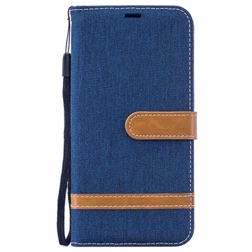 Samsung Galaxy M10 Canvas Diary Lompakkokotelo (Avoin pakkaus - Erinomainen) - Tummansininen