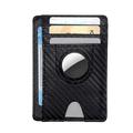 Hiilikuitu Tekstuuri Minimalistinen lompakko kortin haltija 2 in 1 Kannettava Slim asia AirTag - Musta