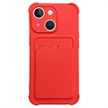 Card Armor-sarjan iPhone 13 Mini Silikonikuori - Punainen