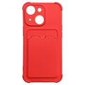 Card Armor-sarjan iPhone 13 Mini Silikonikuori - Punainen