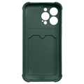 Card Armor-sarjan iPhone 13 Pro Silikonikuori - Vihreä