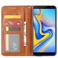 Card Set Sarja Samsung Galaxy J6+ Lompakkokotelo - Ruskea