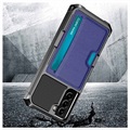 Korttipaikkainen Samsung Galaxy S21 5G Hybridikotelo - Sininen