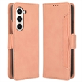 Samsung Galaxy Z Fold5 Cardholder Sarja Lompakkokotelo - Pinkki