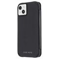 Case-Mate MagSafe iPhone 14 Plus Lompakon Nahkapäällinen - Musta