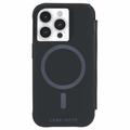 iPhone 15 Pro Case-Mate MagSafe Lompakon Nahkapäällinen - Musta