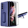 Suojakotelo Etuosalla Samsung Galaxy Z Fold3 5G Panssarilasi - Sininen