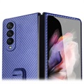 Suojakotelo Etuosalla Samsung Galaxy Z Fold3 5G Panssarilasi - 9H - Sininen