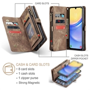 Samsung Galaxy A16 5G Caseme 008 2-in-1 Multifunctional Lompakkokotelo - Ruskea
