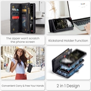 Samsung Galaxy A35 Caseme 008 2-in-1 Multifunctional Lompakkokotelo - Musta