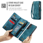 Samsung Galaxy S24 FE Caseme 008 2-in-1 Multifunctional Lompakkokotelo - Sininen