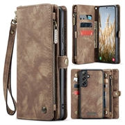 Samsung Galaxy S24 FE Caseme 008 2-in-1 Multifunctional Lompakkokotelo - Ruskea