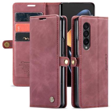 Caseme 013 Sarja Samsung Galaxy Z Fold4 Lompakkokotelo - Viininpunainen
