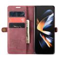 Caseme 013 Sarja Samsung Galaxy Z Fold4 Lompakkokotelo - Viininpunainen